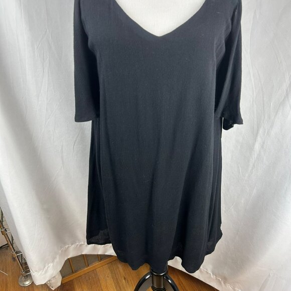 NEW Lulus Afterglow Strappy‎ Cold Shoulder Shift Dress Women Large Black Mini - Picture 8 of 15